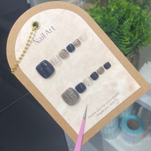 Pure handmade wearing nails cool girl summer cool black silver magic mirror pink toe hot girl style high-end toenails