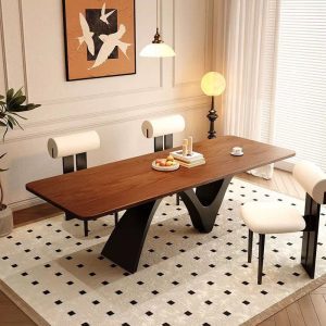 Solid wood dining table, French retro desk, rectangular log living room, home Nordic simple modern small dining table