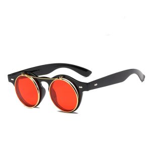 Double flap round retro sunglasses 5005 punk steam sunglasses European and American trend sunglasses manufacturers