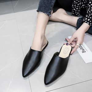 Baotou half slippers, 2025 new summer Internet celebrity thick heel low-heeled women's sandals, mules, lazy people and slippers for women to wear outside