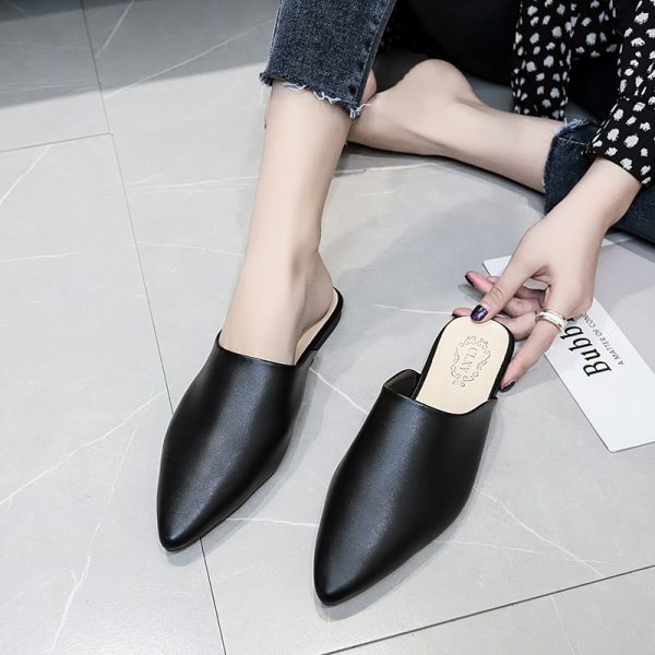 Baotou half slippers, 2025 new summer Internet celebrity thick heel low-heeled women's sandals, mules, lazy people and slippers for women to wear outside - Image 4