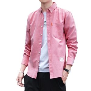 2022 Spring Autumn New Men's Non-Ironing Business Shirt Trendy Casual Slim Retro Long Sleeve Long Sleeve Men's Shirt