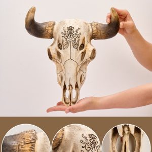 Cross-border hot bull head resin pendant vintage creative home living room entrance crafts wall decoration holiday decorations