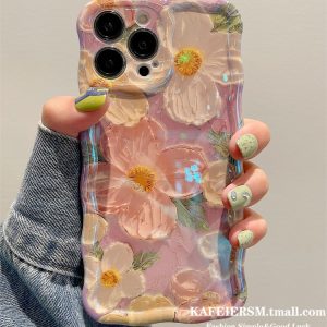 Applicable to high-quality art oil painting flower 15promax phone case apple 16 female 13pro silicone 14 drop proof