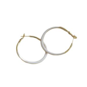 New trendy Internet celebrity drop glaze large ring earrings earrings women's high-end French temperament circle circle earrings