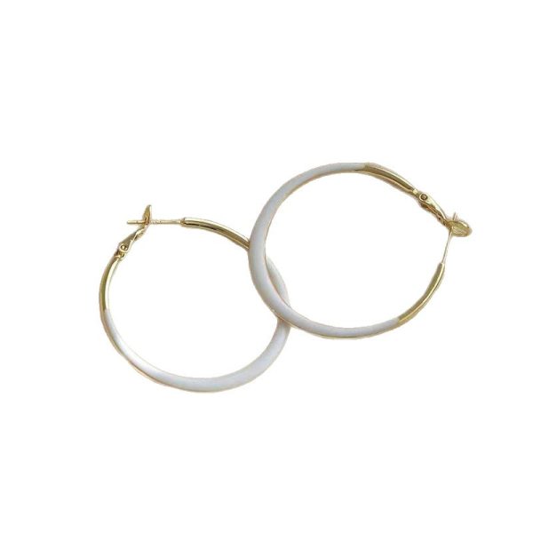 New trendy Internet celebrity drop glaze large ring earrings earrings women's high-end French temperament circle circle earrings - Image 5