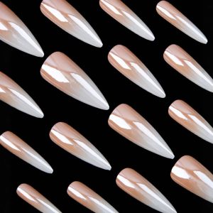 Cross-border explosive nail art wholesale simple gradient nail sheet electroplated nail sheet detachable wearable nail