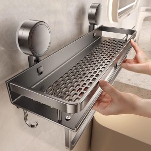 Baihan suction cup storage rack, no punching toilet, bathroom toilet storage rack, washbasin wall-mounted shelf