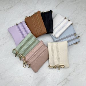 Factory sales solid color key bag zipper model women's small card case pendant mini new coin purse coin bag small wallet