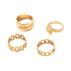 European and American cross-border new simple personality snake ring women's retro fashion snake joint ring set of four pieces