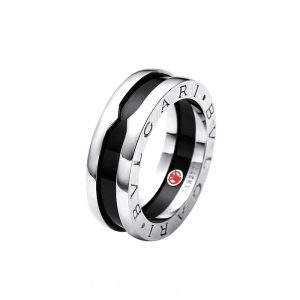 High Quality Red Man Charity Ring Men's and Women's Black and White Ceramic Ring Rose Gold Spring Ring Couple Ring