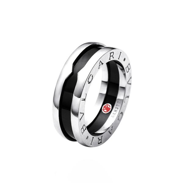 High Quality Red Man Charity Ring Men's and Women's Black and White Ceramic Ring Rose Gold Spring Ring Couple Ring - Image 5