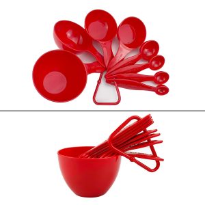 Complete baking measuring cup set, cake tools, measuring spoon, plastic measuring spoon, with graduation, kitchen ingredient spoon, many types