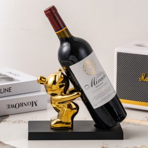 Light luxury bubble bear wine rack violence bear wine cabinet decoration ornaments ceramic living room TV cabinet entrance home decoration