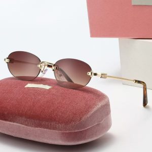New fashion ladies rimless sunglasses Zhang Yuanying with the same sunglasses cross-border outdoor travel sunscreen goggles