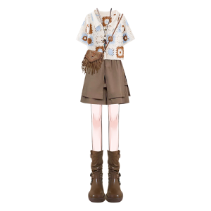 Xinjiang travel wear women's bohemian ethnic style dress 2025 summer hot two-piece set for a small man