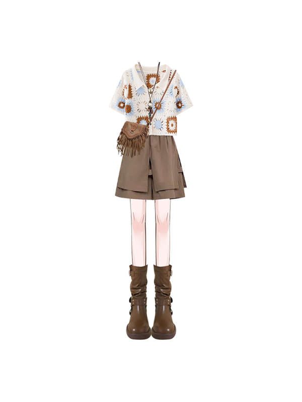Xinjiang travel wear women's bohemian ethnic style dress 2025 summer hot two-piece set for a small man - Image 5