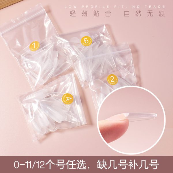 Nail scrub without grinding 50 pieces of supplement markless nail sheet almond water drop nail piece long and short ladder full half and half for nails - Image 2
