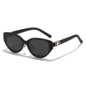 Retro cat-eye sunglasses women's high-end sense is suitable for square face sunscreen glasses seaside anti-UV men's sunglasses