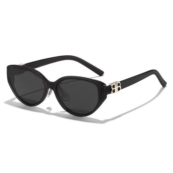 Retro cat-eye sunglasses women's high-end sense is suitable for square face sunscreen glasses seaside anti-UV men's sunglasses - Image 5