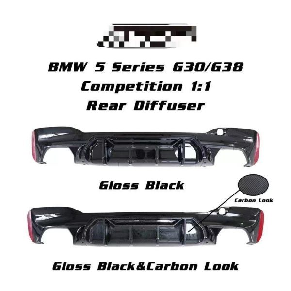 Suitable for BMW new 5 series G30 G38 modified M5 sports rear lip bright black small surround rear spoiler kit - Image 3