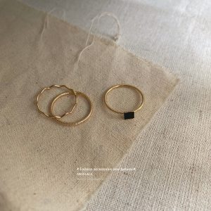 Three-piece plain ring ring women's fashion personality light luxury niche design sense ins trendy Internet celebrity index ring ring