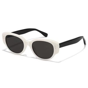 New beige retro cat eye trend sunglasses women's face show small personality wind anti-ultraviolet high-end sunglasses