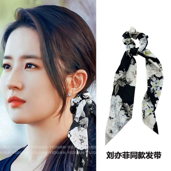 Tie the head rope Internet celebrity popular streamer bow hair ornament head rope tie hair French headband satin early spring atmosphere