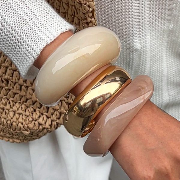 European and American design exaggerated bracelets, glossy niche jewelry, hand ornaments, retro cross-border explosive geometric combination bracelets
