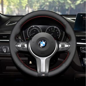 BMW X3 facelift leather hand stitch for 5 Series 525 530Li X5 steering wheel cover Alcantara suede