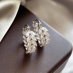 Light luxury diamond set U-shaped wheat ear buckle high-end niche design earrings French fashion new earrings women's wholesale