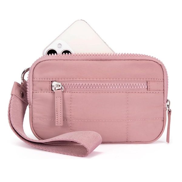 Amazon New Women's Wristband Wallet Nylon Quilted Wallet With 3 Zipper Wallets Accommodates Travel Card Wallet