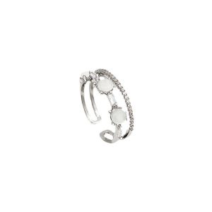 Light luxury hot girl ring women's niche sense of luxury, personality tide zircon inlaid diamond index finger ring, simple opening hand jewelry wholesale