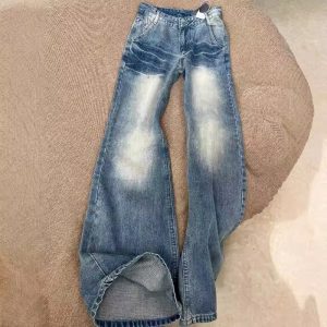 American retro hottie micro flared jeans women's 2024 spring and autumn new design sense loose and thin wide-legged trousers