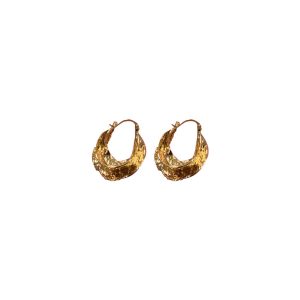 French vintage metal pleated earrings, niche design, new cool style simple earrings, earrings