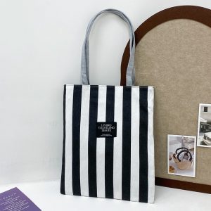 2024 New Cross-border Handbag Women's Shoulder Bag Convenient Premium Striped Crossbody Bag Handbag Student Make-up Bag