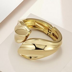 European and American fashion women's bracelets have exaggerated personalities, symmetrical leaves, large glossy high-quality hand accessories, and factory spot direct sales