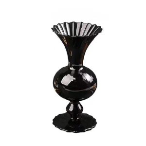 Xiaohongshu explosive simple medieval black glass vase vase living room dining table high-end decorative ornaments
