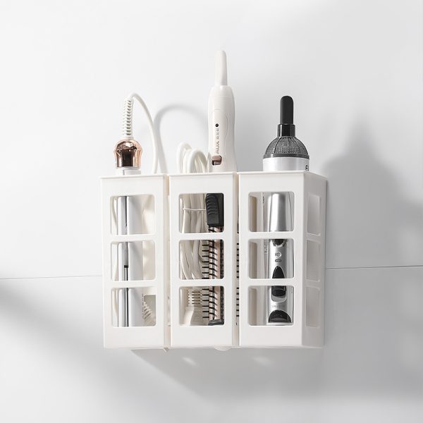 Wall Mounted Curling Iron Organizer Household Wall No Punching Straightener Shelf Hairdressing Tools Organizer Box - Image 2