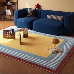 Bauhaus carpet, living room, coffee table blanket, vintage retro bedroom bedside blanket, floor mat, crystal velvet, non-slip and absorbent