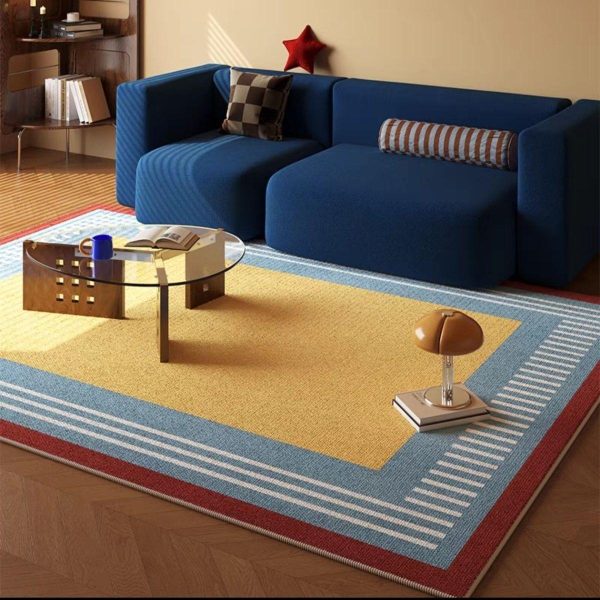 Bauhaus carpet, living room, coffee table blanket, vintage retro bedroom bedside blanket, floor mat, crystal velvet, non-slip and absorbent - Image 2