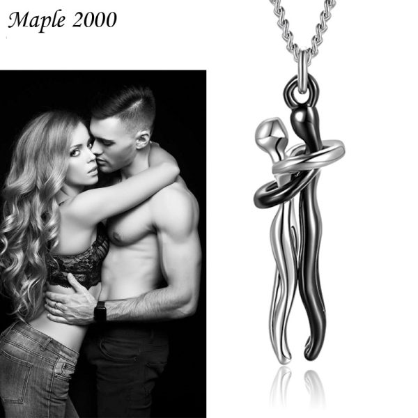 Cross-border popular couples hug necklaces do not fade, high-end sense of one man and one woman, versatile jewelry, holiday gift necklaces - Image 4