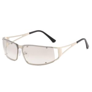 2024 New Metal Y2K Sunglasses Hollow Female European and American Personality Hot Girls Jumping Party Sunglasses Fashion Trend