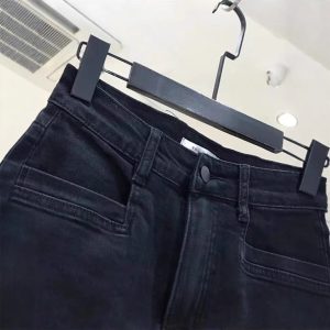 Summer black high waist denim shorts women's plus size fat mm pear shape body stretch crotch cover skinny a-line pants hot pants