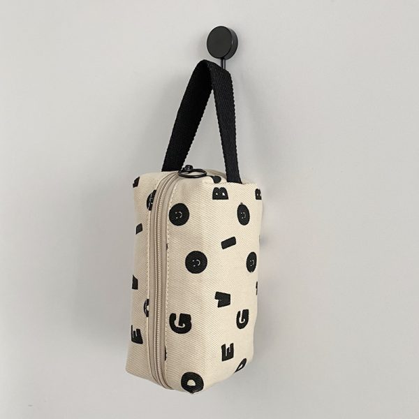 Ye language niche design letter printed bag woman personality versatile bag clutch bag large capacity pen bag storage bag - Image 3