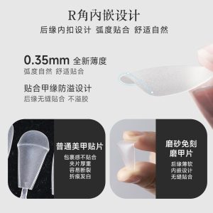Ultra-thin non-marking wearable nail nail pieces short non-engraving grinding code almond thin dog nail patches full nail art nail patches