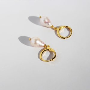 Vintage French Girls Natural Baroque Pearl Earrings Elegance Natural Pearl Earrings Vintage Earrings 44