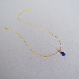 French niche, simple, light luxury, high-quality, three-dimensional geometric lapis lazuli, green agate pendant, brass gold-plated necklace women