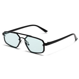 Cross-border vintage small frame metal sunglasses fashion sunglasses trend men's and women's double beam UV protection glasses wholesale