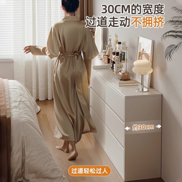 超薄极窄梳妆台斗柜一体30cm现代卧室简约化妆桌床尾置物收纳边柜 - Image 24